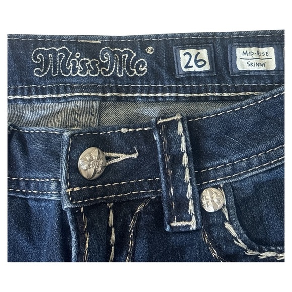 Miss Me Blue Skinny Jeans Classic Style - Picture 2 of 7